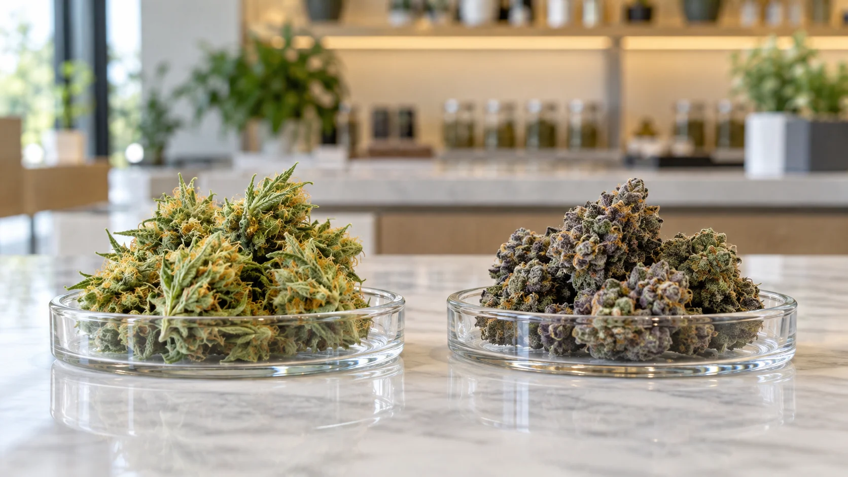 Sativa vs indica cannabis flower comparison for adults